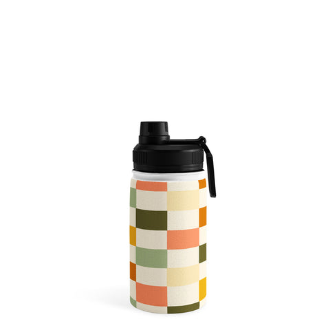 Lane and Lucia Vintage Checkerboard Pattern Water Bottle