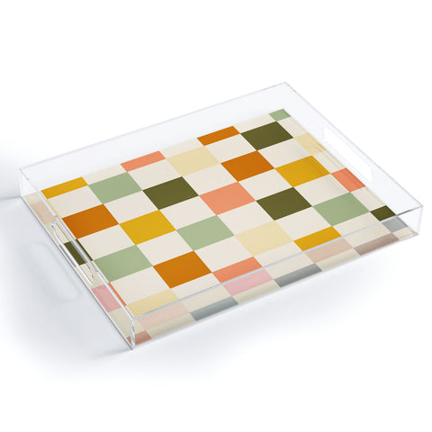 Lane and Lucia Vintage Checkerboard Pattern Acrylic Tray