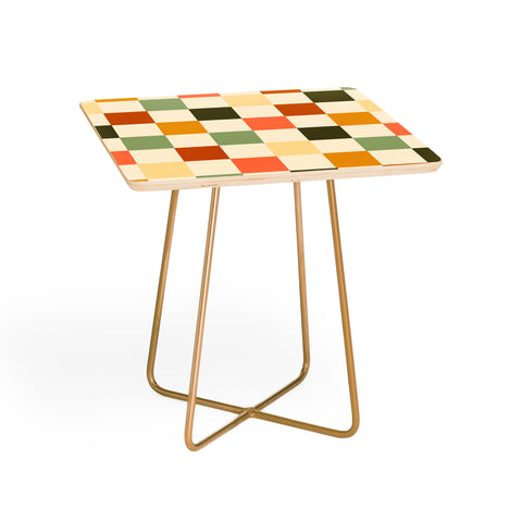 Lane and Lucia Vintage Checkerboard Pattern Side Table