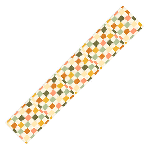 Lane and Lucia Vintage Checkerboard Pattern Table Runner