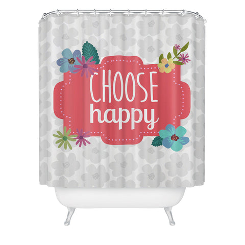 Lara Kulpa Choose Happy Shower Curtain