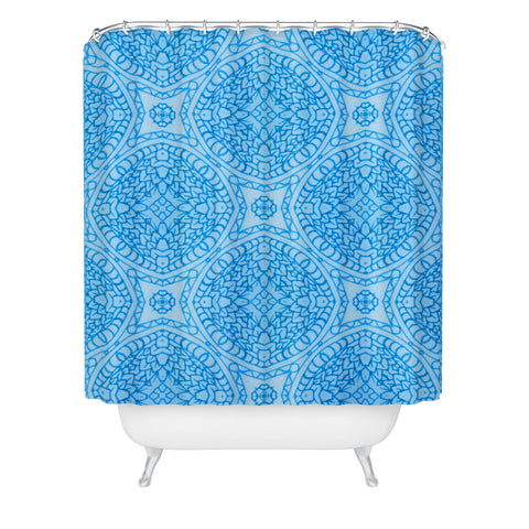 Lara Kulpa Doodallion Turquoise Shower Curtain