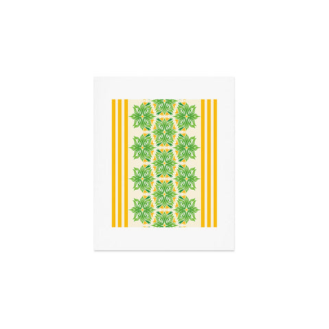 Lara Kulpa Green And Yellow Tribal Floral Art Print