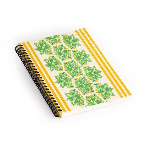 Lara Kulpa Green And Yellow Tribal Floral Spiral Notebook