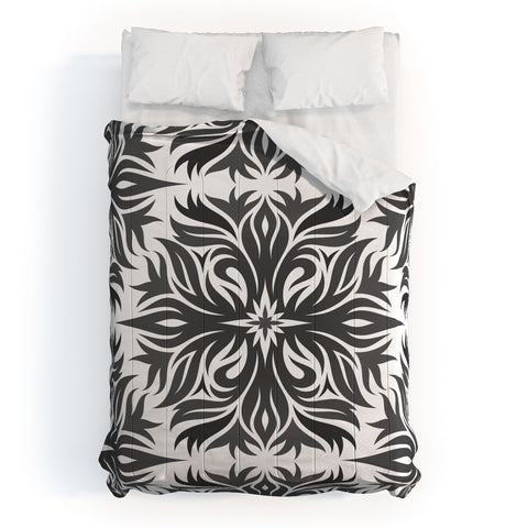 Lara Kulpa Grey Tribal Floral Comforter