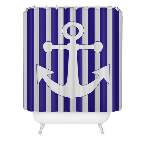 Lara Kulpa Navy Anchor Shower Curtain