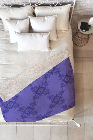 Lara Kulpa Ornamental Purple Fleece Throw Blanket