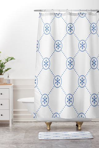 Lara Kulpa Quilted Snow Shower Curtain And Mat