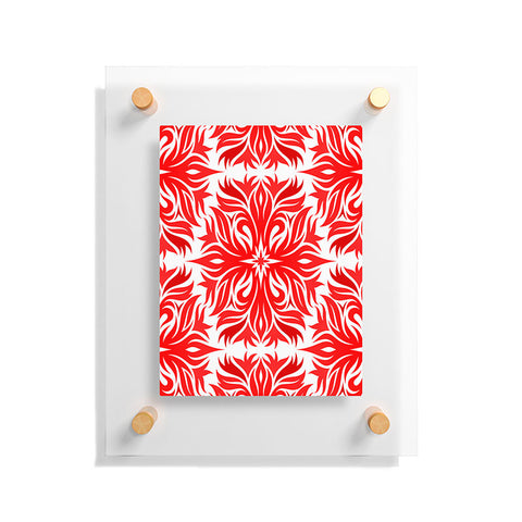 Lara Kulpa Red Tribal Floral Floating Acrylic Print