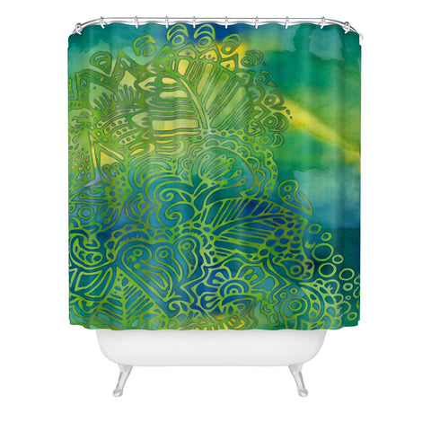 Lara Kulpa Watercolor Mehndi BGY 1 Shower Curtain