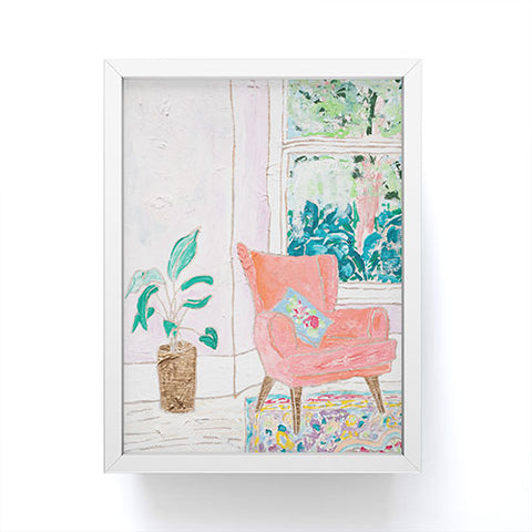 Lara Lee Meintjes A Room with a View Pink Armchair by the Window Framed Mini Art Print
