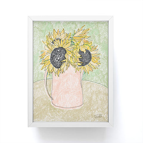 Lara Lee Meintjes Fall Sunflower Bouquet in Pitcher Offset Framed Mini Art Print