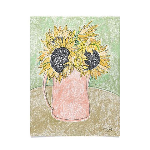 Lara Lee Meintjes Fall Sunflower Bouquet in Pitcher Offset Poster