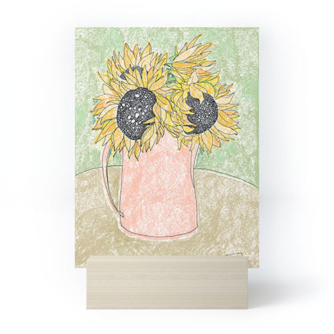 Lara Lee Meintjes Fall Sunflower Bouquet in Pitcher Offset Mini Art Print