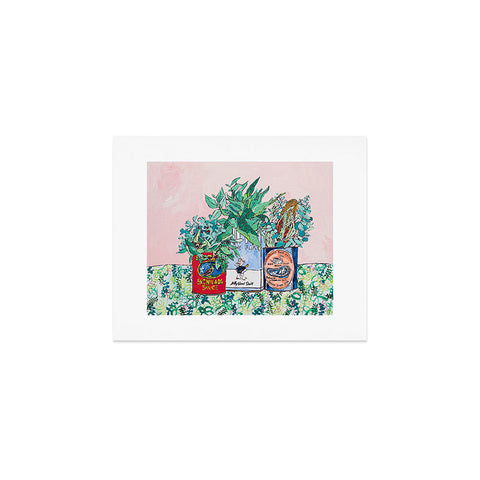 Lara Lee Meintjes Jungle Botanical in Colorful Cans on Pink Still Life Art Print