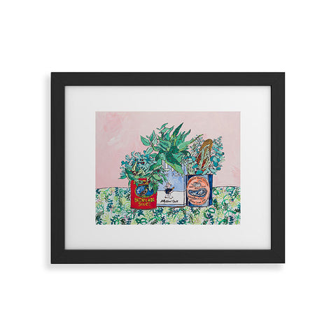 Lara Lee Meintjes Jungle Botanical in Colorful Cans on Pink Still Life Framed Art Print