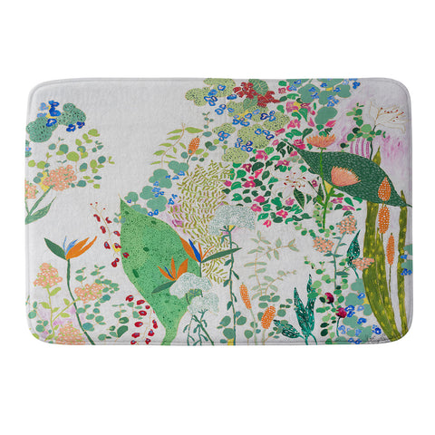 Lara Lee Meintjes Painterly Floral Jungle Memory Foam Bath Mat