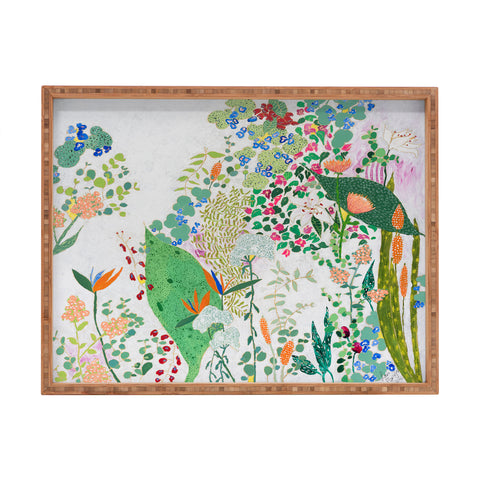 Lara Lee Meintjes Painterly Floral Jungle Rectangular Tray