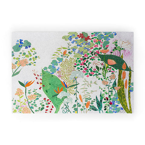 Lara Lee Meintjes Painterly Floral Jungle Welcome Mat
