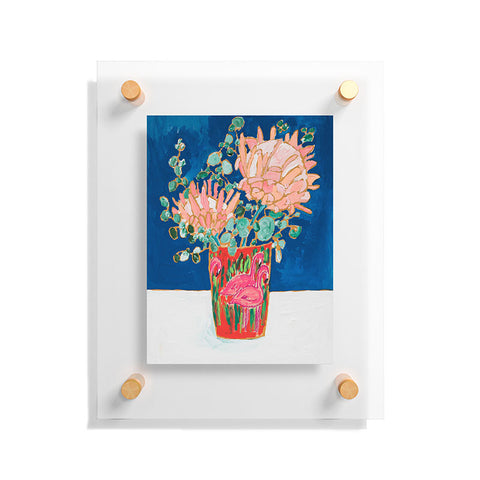 Lara Lee Meintjes Protea in Enamel Flamingo Tumbler Painting Floating Acrylic Print