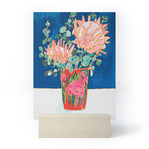 Lara Lee Meintjes Protea in Enamel Flamingo Tumbler Painting Mini Art Print