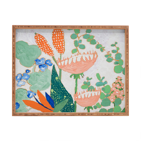 Lara Lee Meintjes Proteas and Birds of Paradise Painting Rectangular Tray