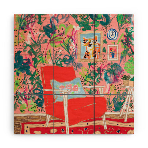 Lara Lee Meintjes Red Chair Wood Wall Mural