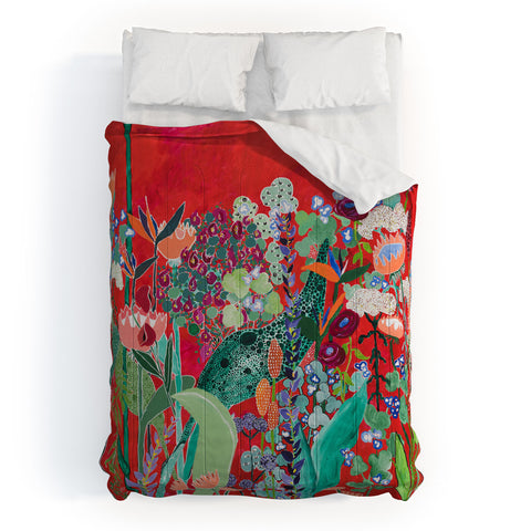 Lara Lee Meintjes Red Floral Jungle Comforter