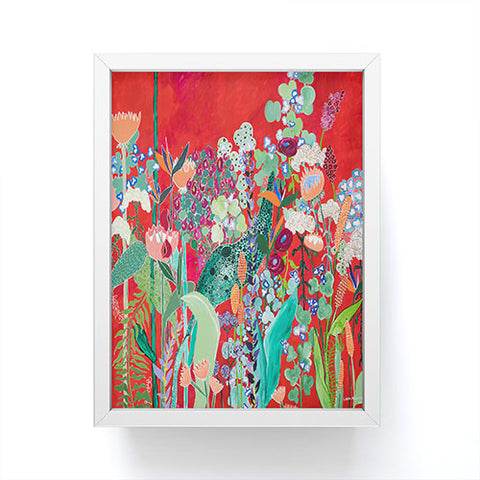 Lara Lee Meintjes Red Floral Jungle Framed Mini Art Print
