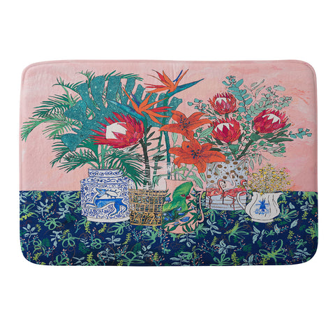 Lara Lee Meintjes The Domesticated Jungle Floral Still Life Art Memory Foam Bath Mat