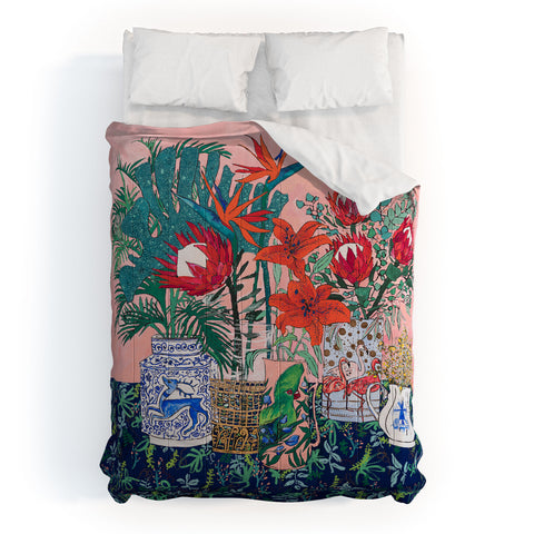 Lara Lee Meintjes The Domesticated Jungle Floral Still Life Art Comforter