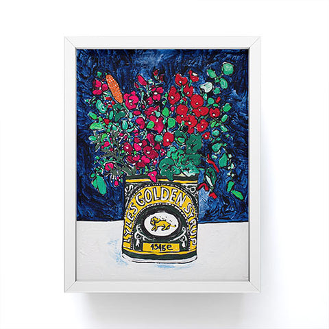 Lara Lee Meintjes Wild Flowers in Golden Syrup Tin on Blue Framed Mini Art Print