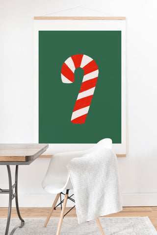 Lathe & Quill Candy Canes Green Art Print And Hanger
