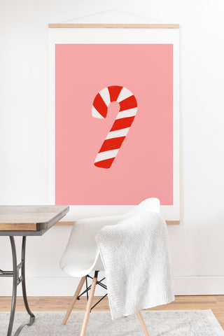 Lathe & Quill Candy Canes Pink Art Print And Hanger