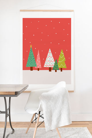 Lathe & Quill Holly Jolly Trees Art Print And Hanger