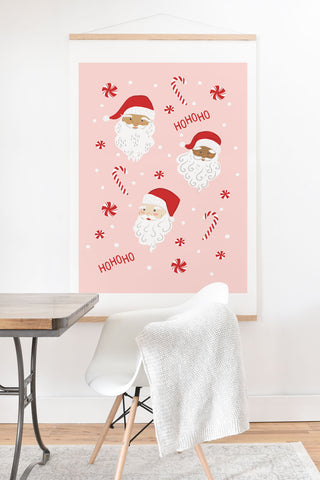Lathe & Quill Peppermint Santas Art Print And Hanger