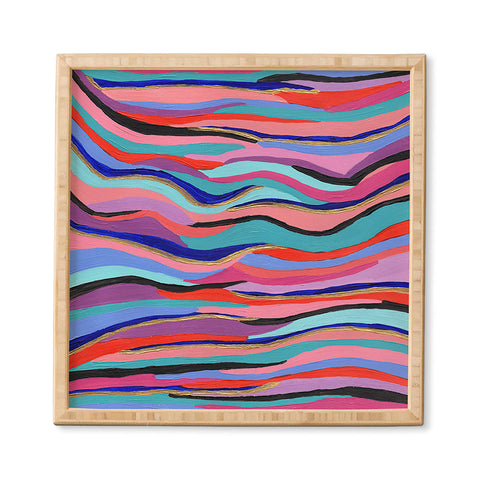 Laura Fedorowicz Azur Waves Embellished Framed Wall Art