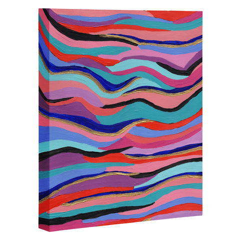 Laura Fedorowicz Azur Waves Embellished Art Canvas
