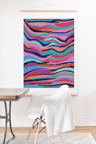 Laura Fedorowicz Azur Waves Embellished Art Print And Hanger