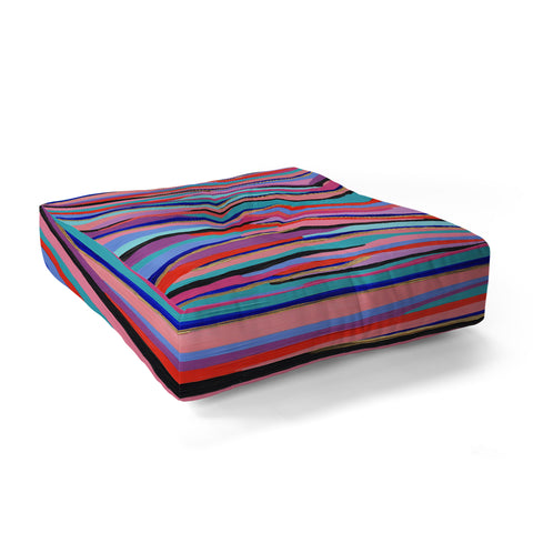 Laura Fedorowicz Azur Waves Embellished Floor Pillow Square