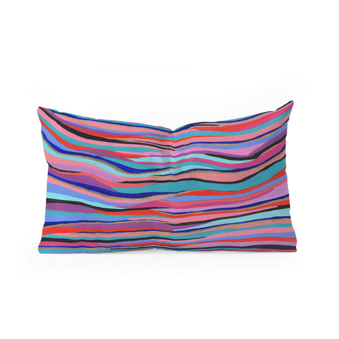Laura Fedorowicz Azur Waves Embellished Oblong Throw Pillow