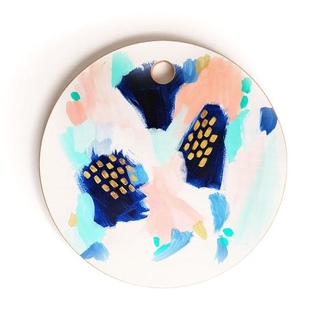 Laura Fedorowicz Blush Abstract Cutting Board Round
