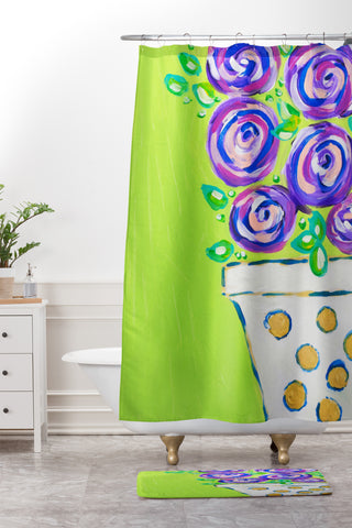 Laura Fedorowicz Bouquet for Two Shower Curtain And Mat