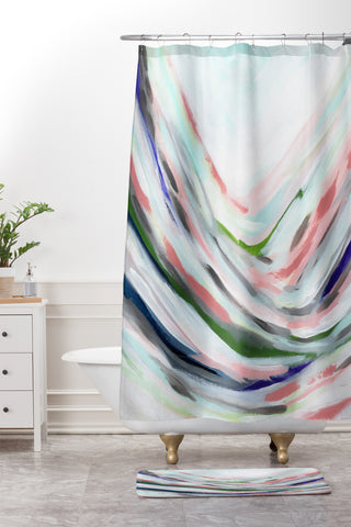 Laura Fedorowicz Dainty Abstract Shower Curtain And Mat