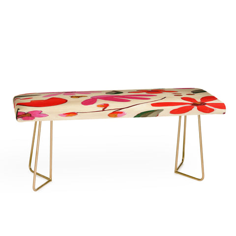 Laura Fedorowicz Fall Floral Painted Bench