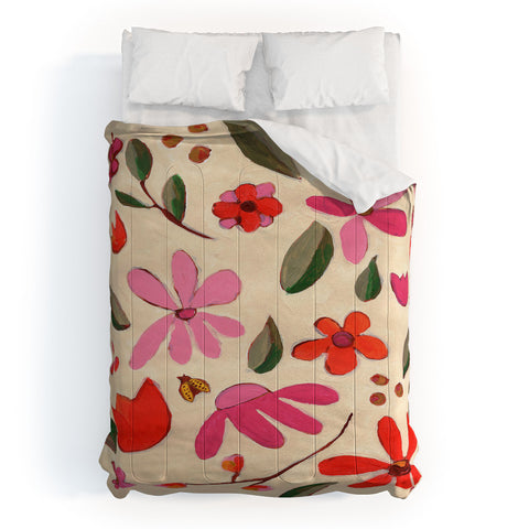 Laura Fedorowicz Fall Floral Painted Comforter