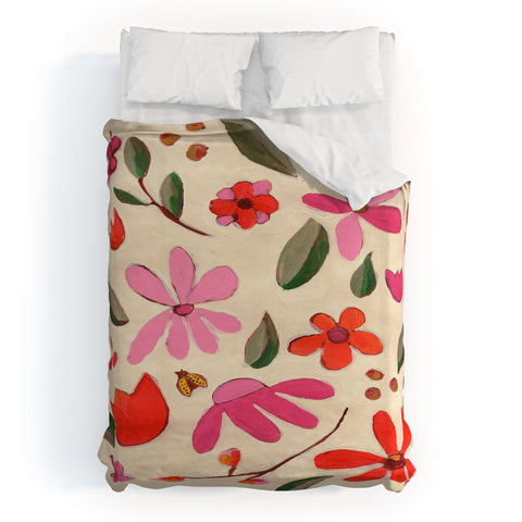 Laura Fedorowicz Fall Floral Painted Duvet Cover