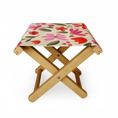 Laura Fedorowicz Fall Floral Painted Folding Stool
