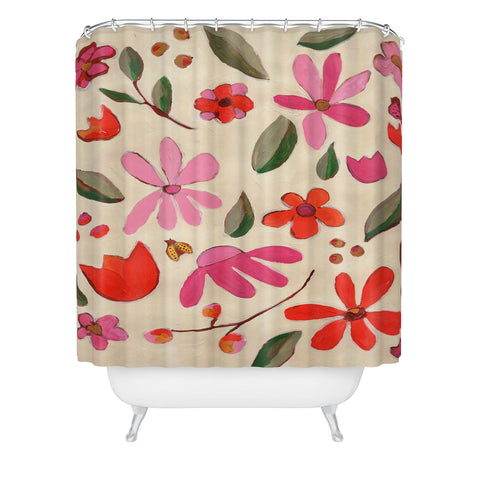 Laura Fedorowicz Fall Floral Painted Shower Curtain