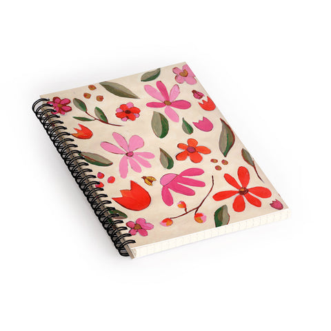 Laura Fedorowicz Fall Floral Painted Spiral Notebook